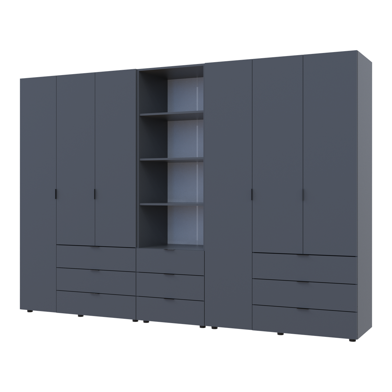 Шафа для одягу Doros Гелар Графіт 3+3ДСП з пеналом 292.4х49.5х203.4 (42005172)