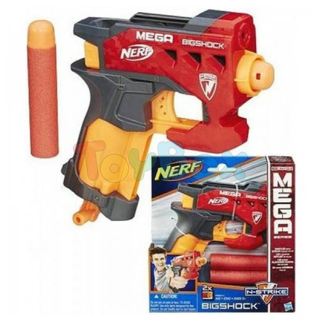 

Пистолет Нерф с большими стрелами - Bigshock, N-Strike Mega, Nerf, Hasbro, Оранжевый