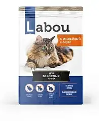 

Labou вологий корм з індичкою в соусі для кішок, 0,085 кг