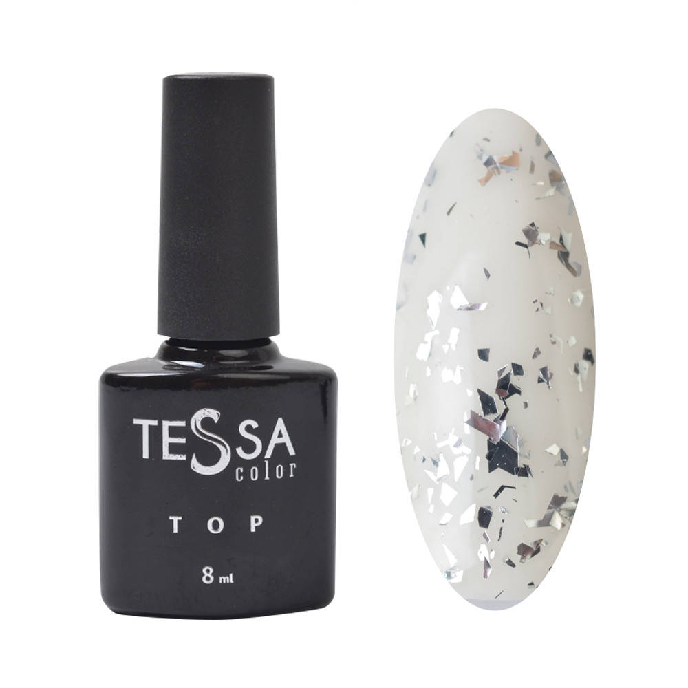 

Топ для гель-лака TESSA Flake Silver 8 мл