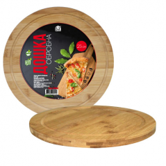 

Доска деревянная круглая для пиццы 25см толщина 1,5см, Песочный