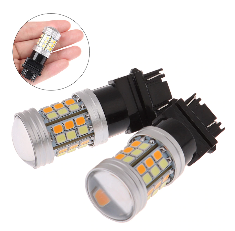 

Led лампа P27/7W T25 12V 27W 3157 два света белый и желтый