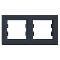 

Рамка двухпостовая горизонтальная Schneider Electric Asfora Антрацит