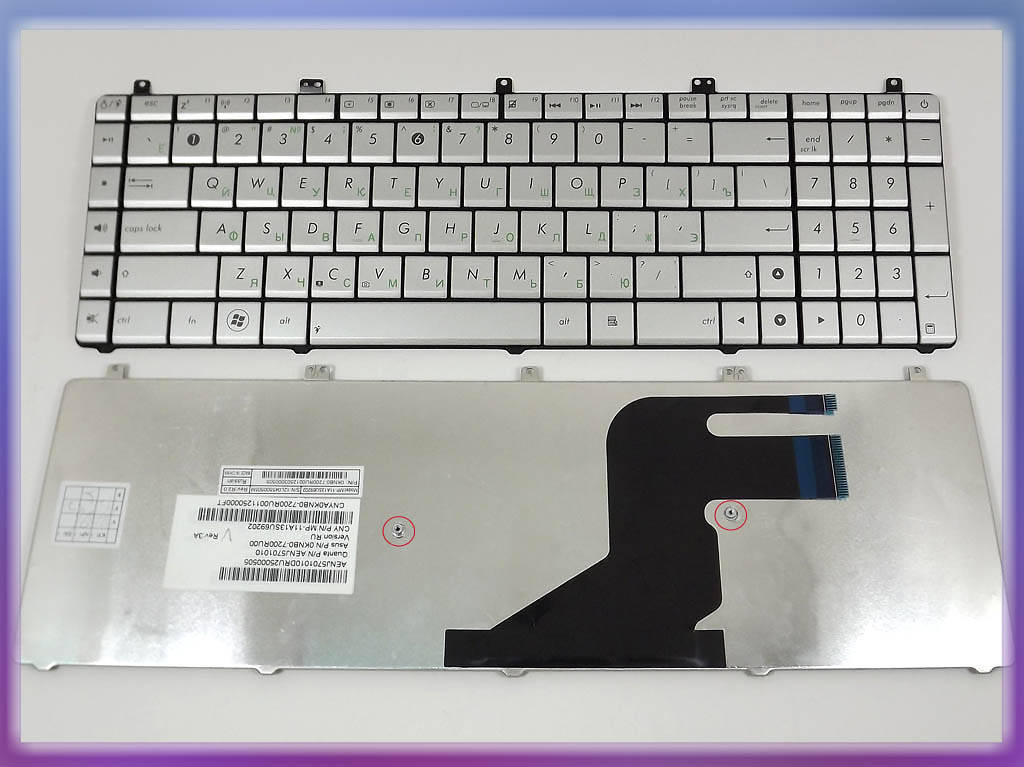 

Клавиатура для ASUS N55, N75, N75SF, N55SF X5Q ( RU Silver ). (MP-11A13SU69202 0KNB0-7200RU00), Серый