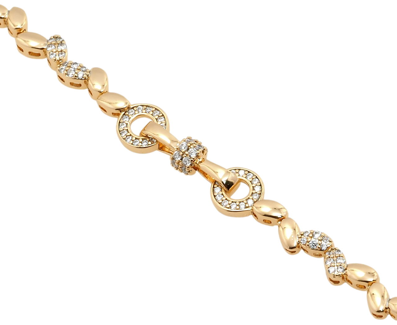 

Браслет Xuping Позолота 18K "Фантазия" длина с доп.замком 17.5,19.5см х 5мм