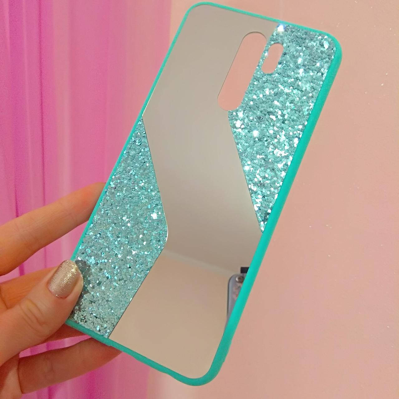 

Чехол для xiaomi redmi 9 / M2004J19C зеркальный блестящий бампер, Черный