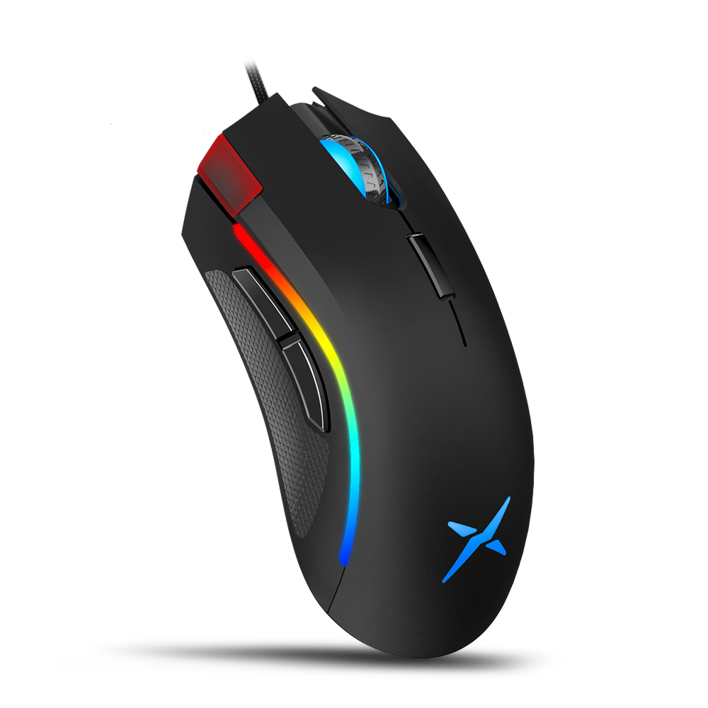 

Геймерская игровая мышка с подсветкой проводная Delux M625 PMW3360 черная светящаяся компьютерная RGB мышь, Черный
