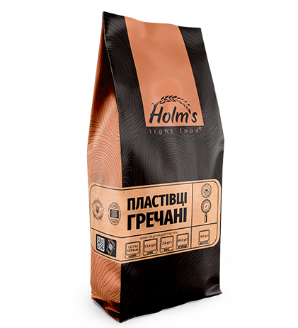 

Хлопья гречневые ТМ «Holm's» - крафт пакет 500 г