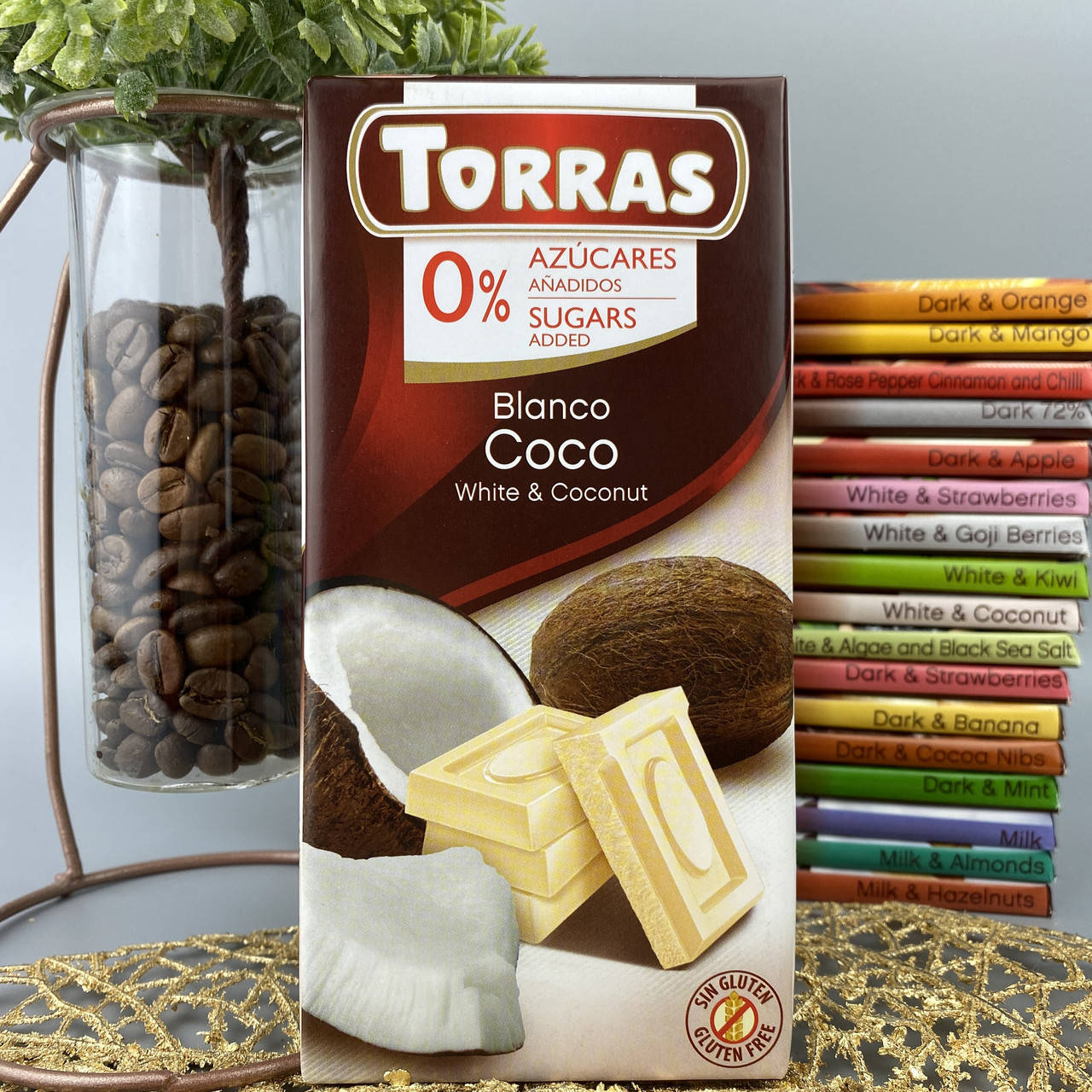 

Шоколад без сахара и глютена белый с кокосом Торрас Torras 0% 75 г
