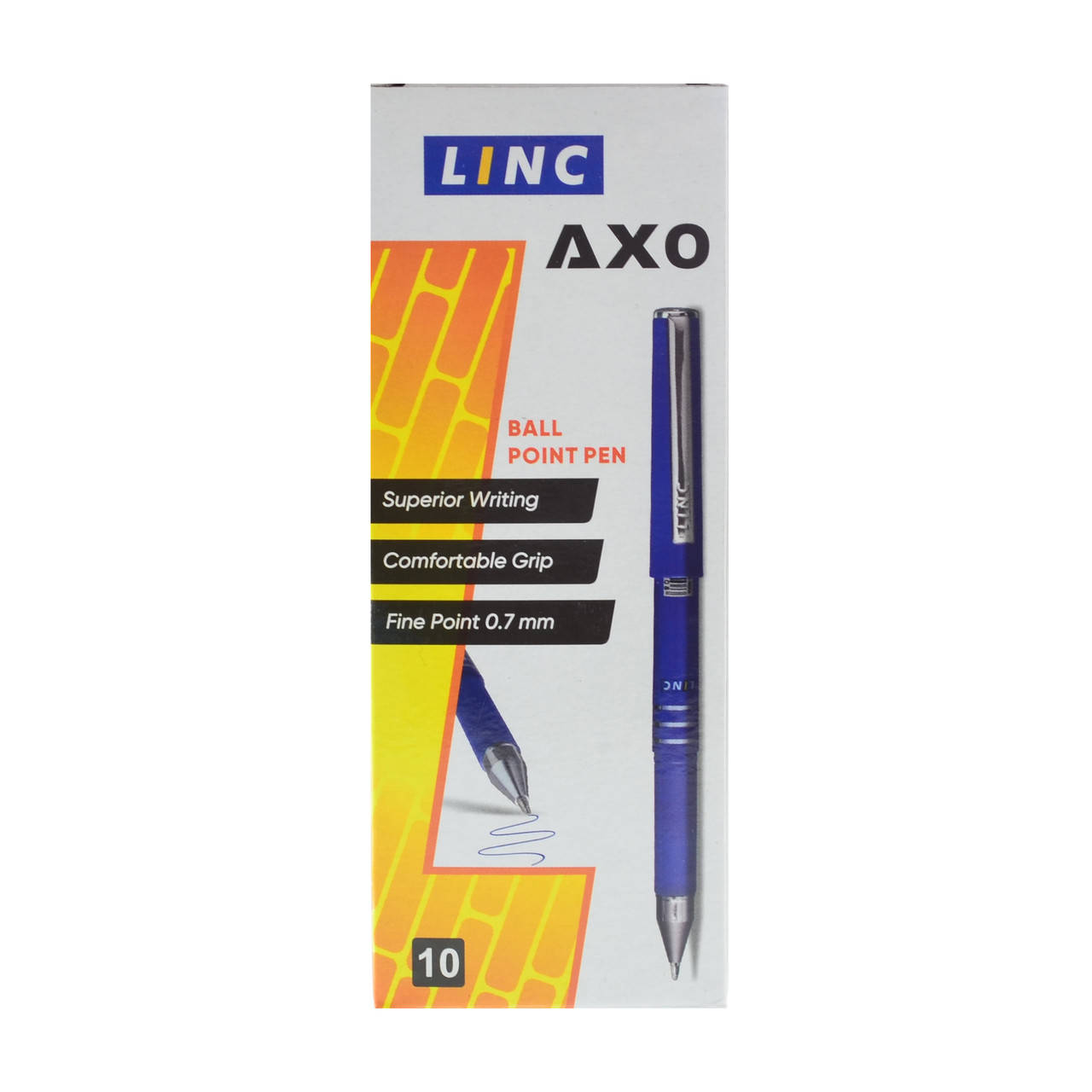 

Ручка шар/масл "AXO Roller" синяя 07 мм "LINC" набор 10 шт. код: 410975