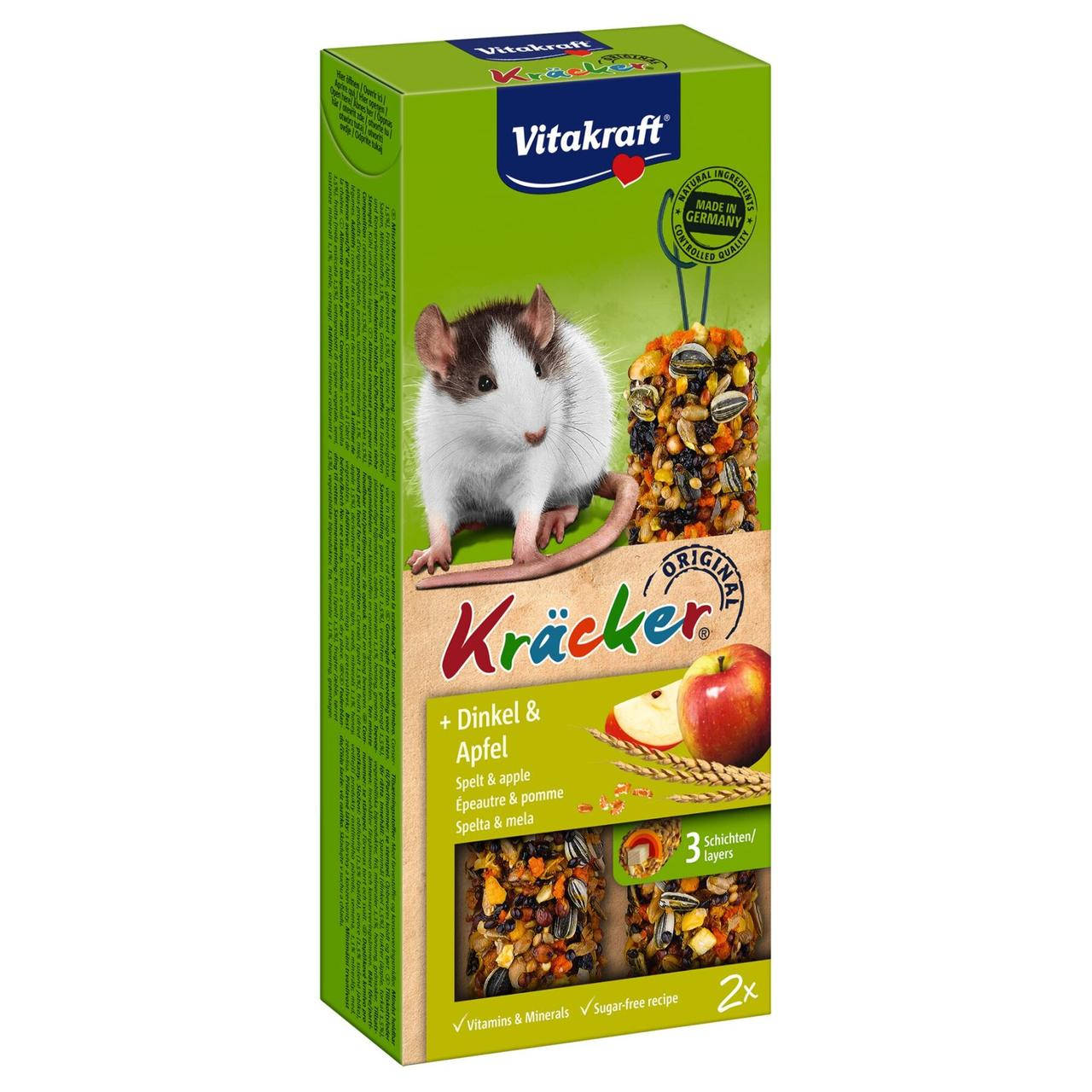 

Лакомство для крыс Vitakraft «Kracker Original + Spelt & Apple» 112г/2шт.