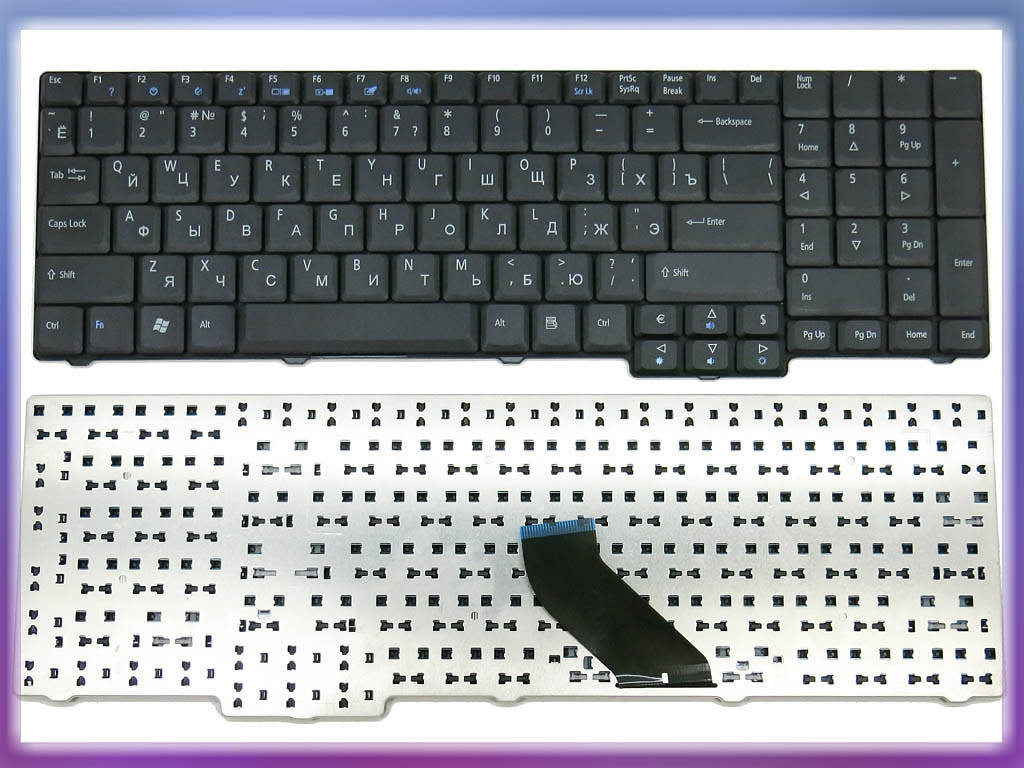 

Клавиатура для ACER eMachines E528, E728 ( RU Black Матовая)., Черный