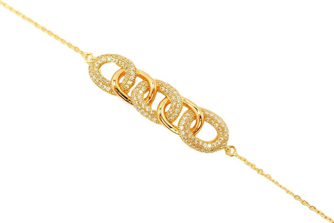 

Браслет Xuping Позолота 18K "Пять Звеньев" длина с доп.цепочкой 21,5-27 см