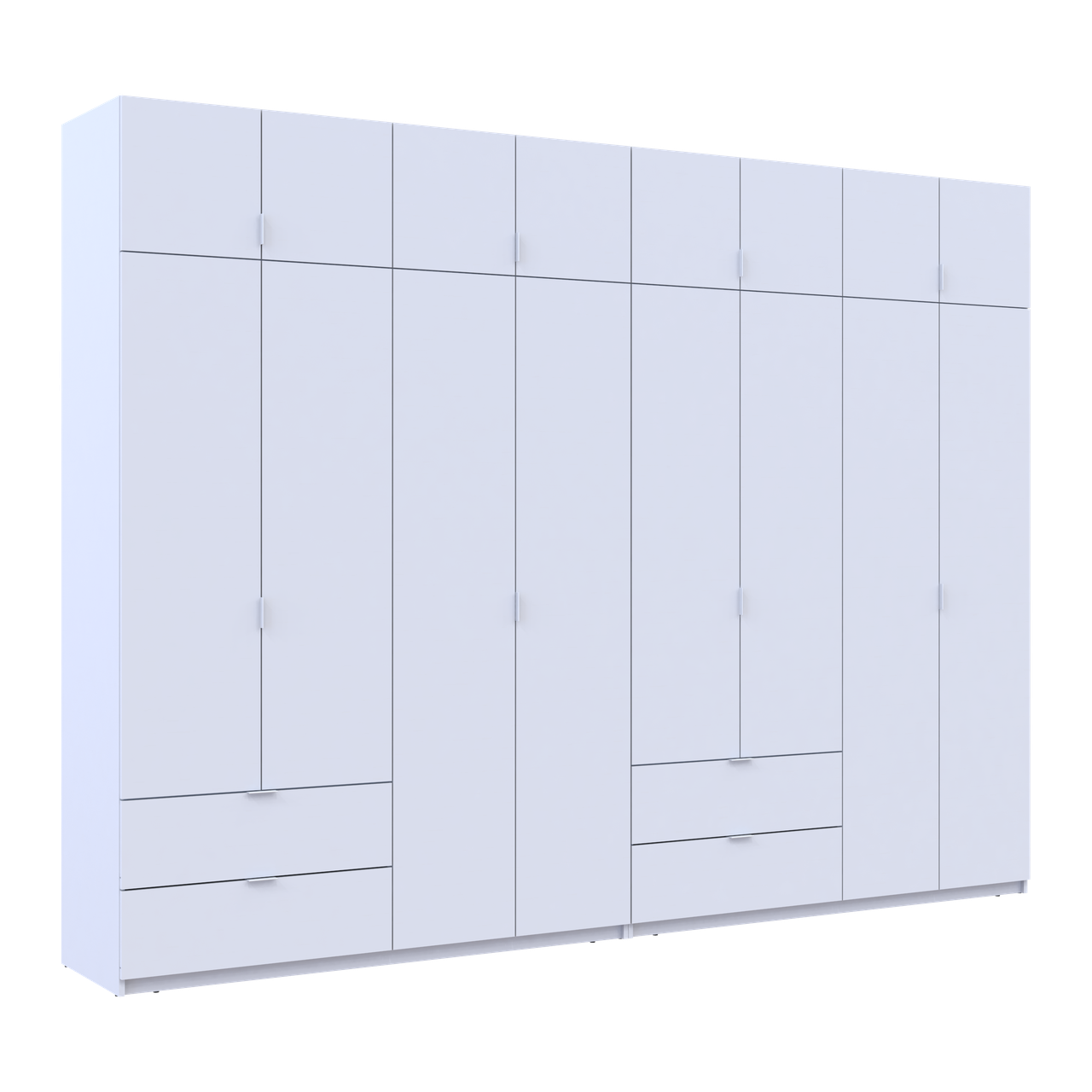 Розпашна Шафа для одягу Doros Лукас Білий 4+4 ДСП 320х50х240 (42005126) 6