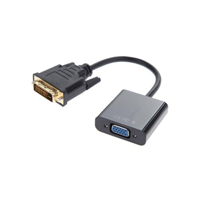 

Адаптер переходник конвертер DVI-D -> VGA, DVI-D (24+1) №712, Черный