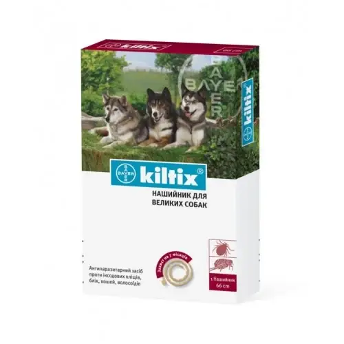 

Ошейник Bayer Kiltix против блох и клещей для собак, 66 см