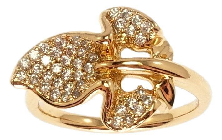 

Кольцо Xuping Позолота 18K "Лист с инкрустацией цирконием" р.16.5,17,18,19