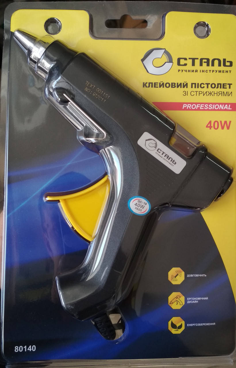 

Клеевой пистолет Сталь 40 W (код 79399)