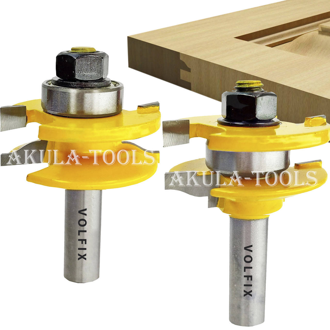 

Фрезы VOLFIX d12 из 2х фрез для мебельной обвязки комбинированные рамочные