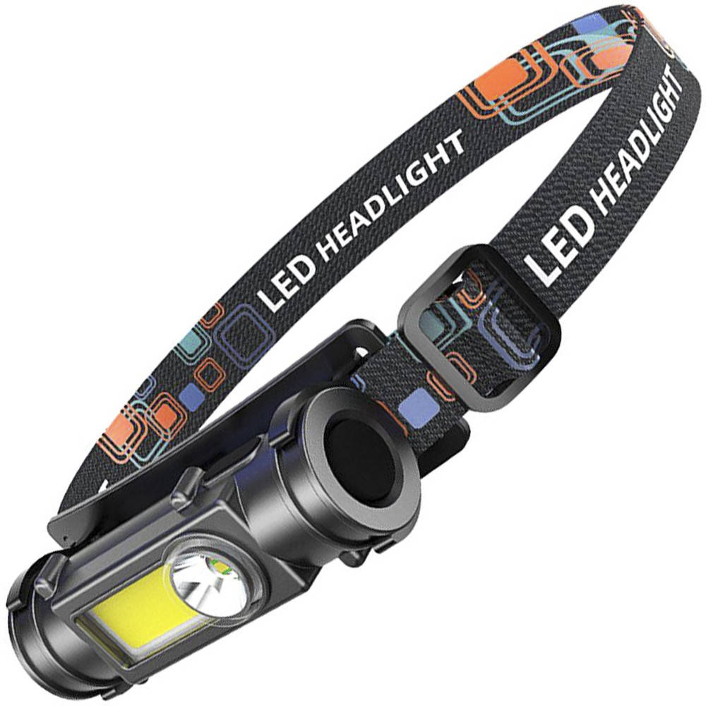 

Аккумуляторный налобный светодиодный фонарь Bailong GL-211, с 2 типами светодиодов: Q5 + COB панель, Черный