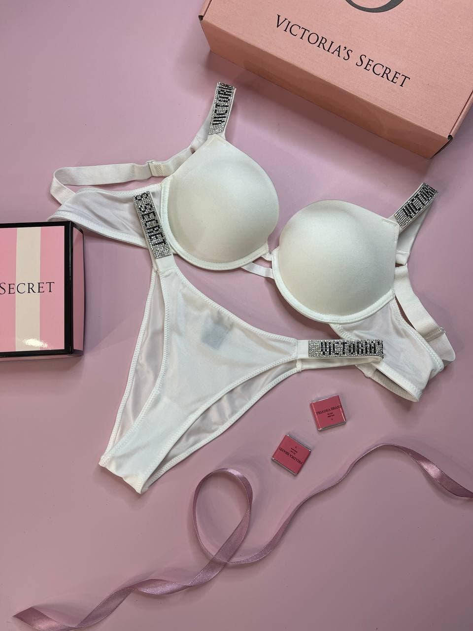 

Комплект Нижнего Белья Victoria’s Secret Very Sexy • Белье Виктория Сикрет • Стринги • Лифчик •, Белый