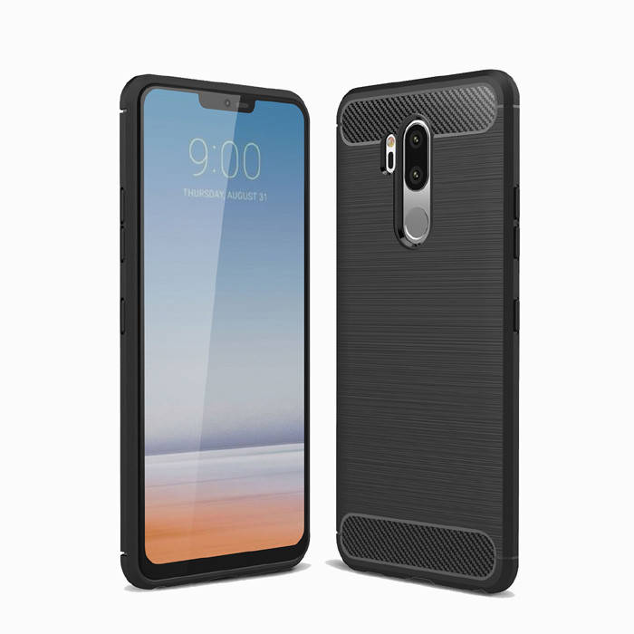 

Защитный чехол Viseaon для LG G7 Thinq черный резиновый бампер противодударный