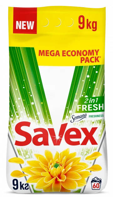 

Пральний порошок Savex Parfum Lock 2in1 , 60 циклів прання, 9 кг