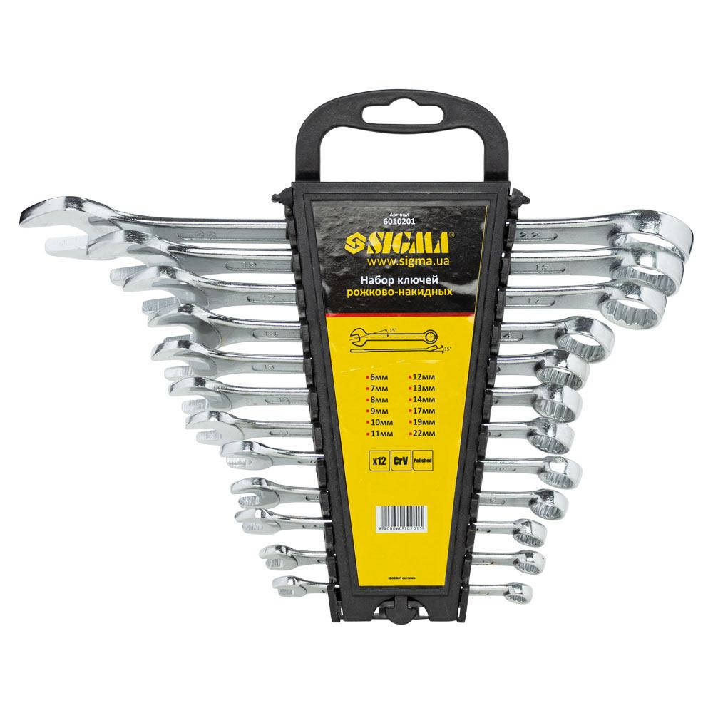 

Ключи рожково-накидные 12шт 6-22мм CrV head polished SIGMA (6010201)