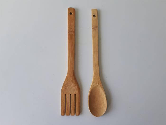 

Набор кухонных принадлежностей деревянный из 2-х (ложка+лопатка) L 28 cm, w 4,5 cm.