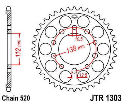 

Звезда задняя JT JTR1303.43