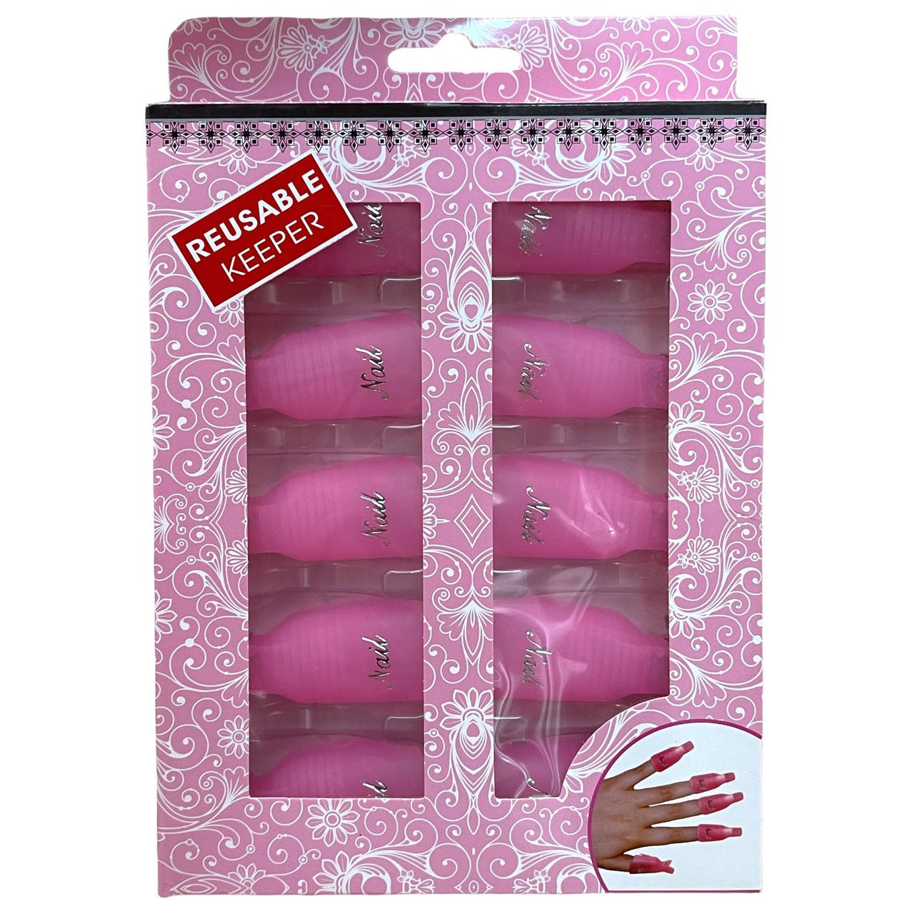 

Набор многоразовых пластиковых колпачков - клипс для снятия гель лака, 10шт./уп. Розовый