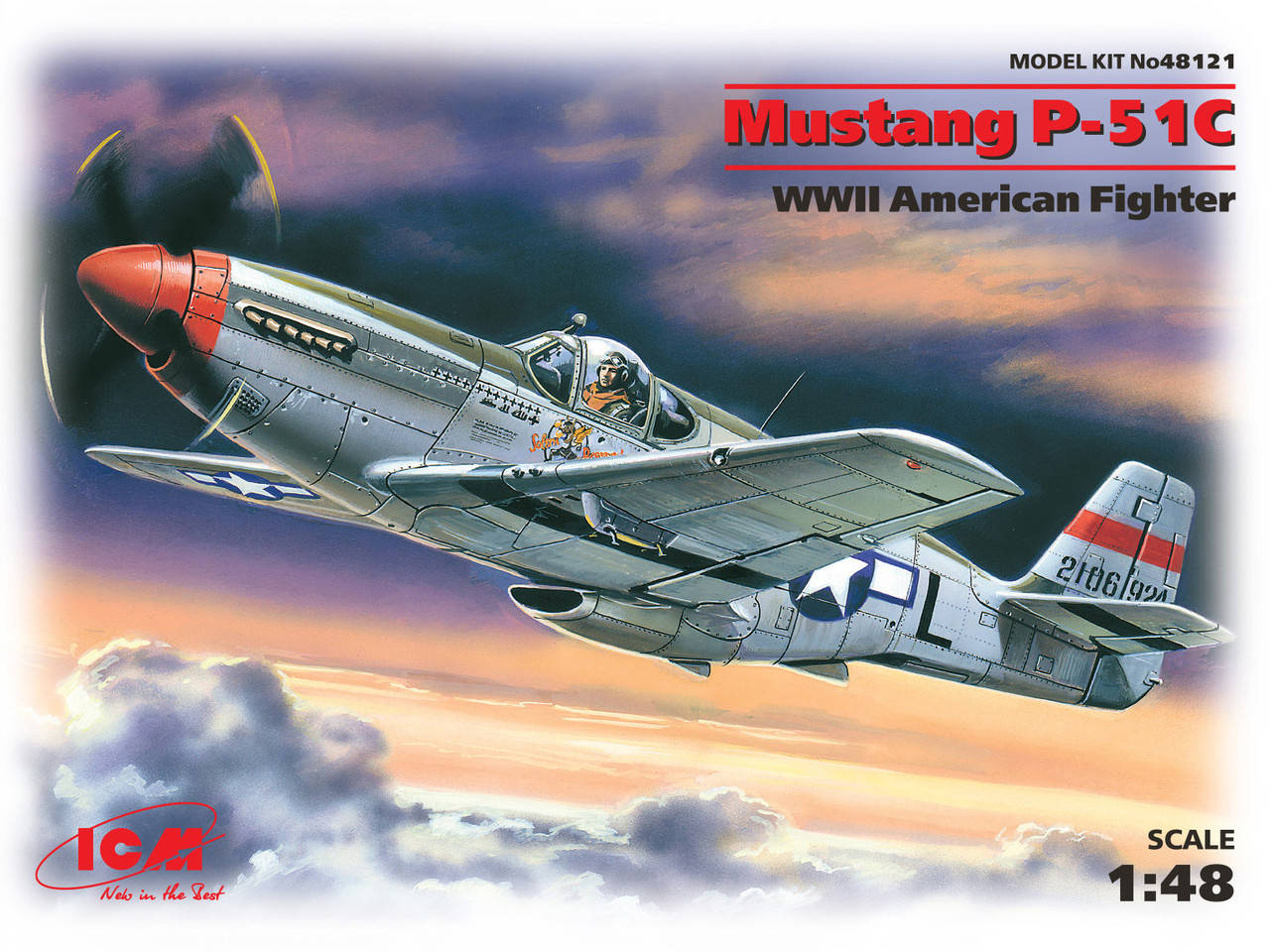 

Истребитель Mustang P-51C. 1/48 ICM 48121