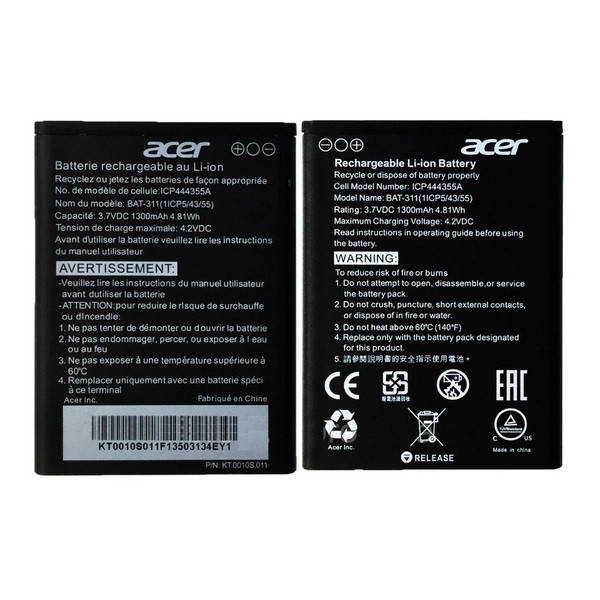 

Батарея Acer BAT-311 / BAT-6113 Liquid M220 / Z200 / Z220 Original