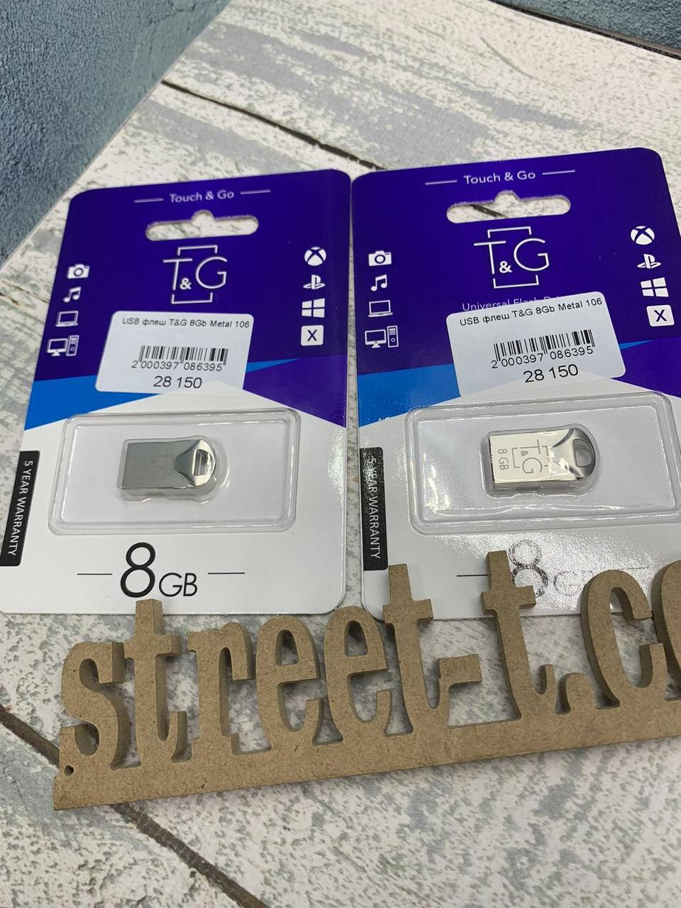 

USB Флешка мини 8 Гб T&G UD6 8Gb ЮСБ 2.0 Original Максимально удобный брелок, Серый