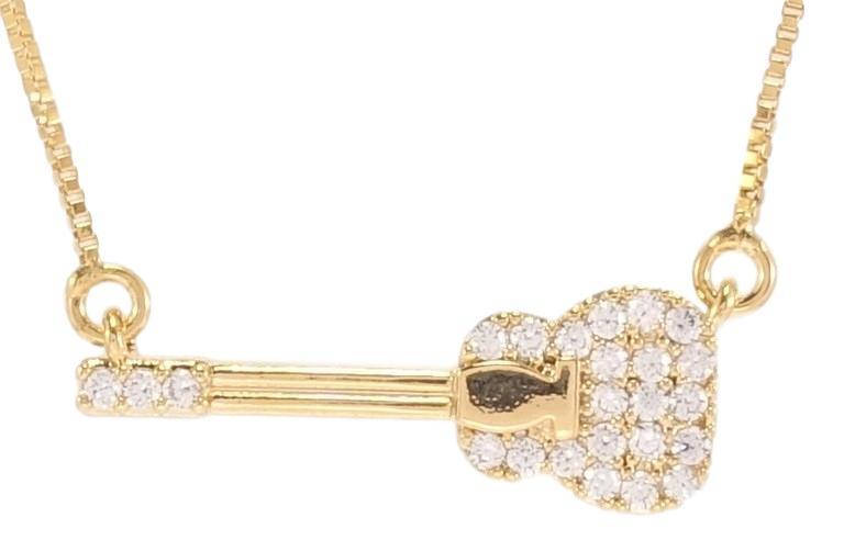 

Подвеска на цепочке Xuping Позолота 18K "Гитара с цирконием" длина 44-47см х 1мм