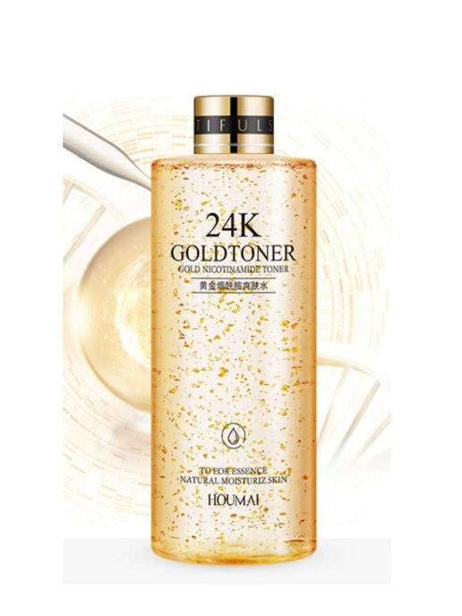 

Тонер увлажняющий для лица с ниацинамидом и частицами золота, Houmai 24K, 300 мл