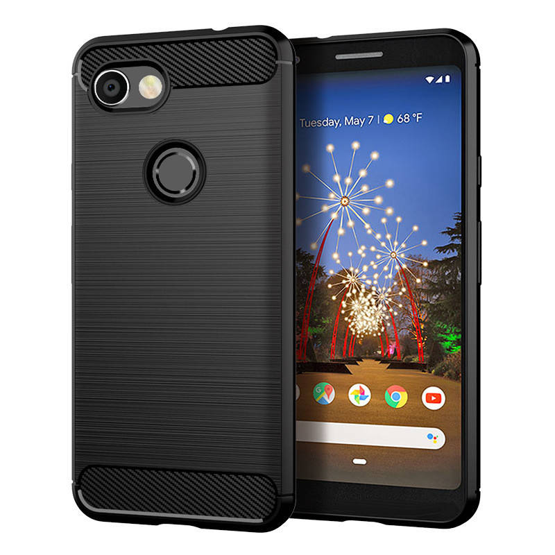 

Резиновый чехол для Google Pixel 3a черный противоударный бампер