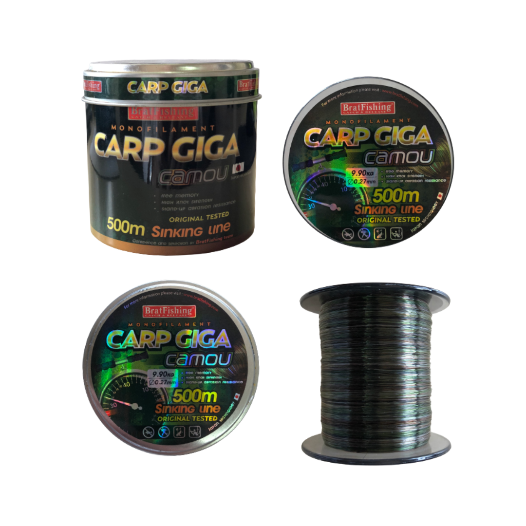 

Волосінь CARP GIGA CAMOU 500м 0,27мм (6шт в уп)