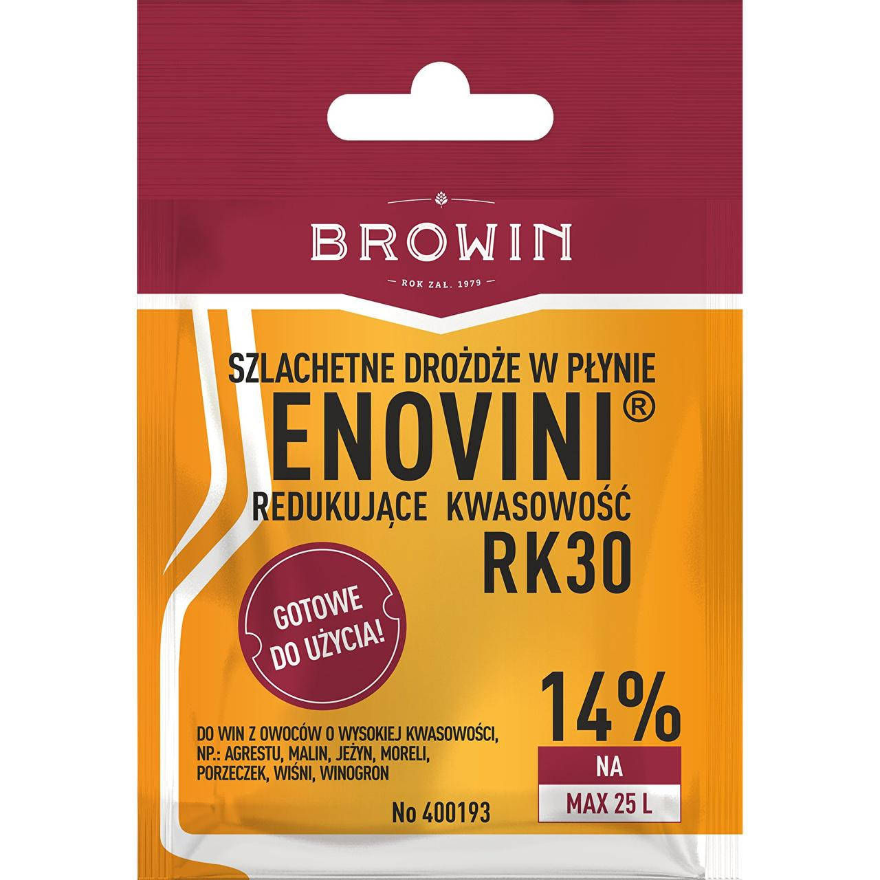 

Винные дрожжи Enovini RK30 понижающие кислотность, BROWIN Польша