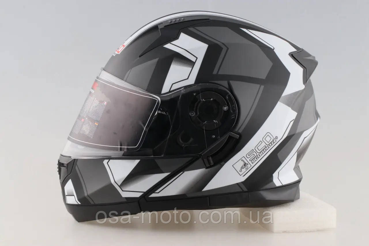 

Мотошлем транформер модуляр Scorpion-162 черно-белый матовый S