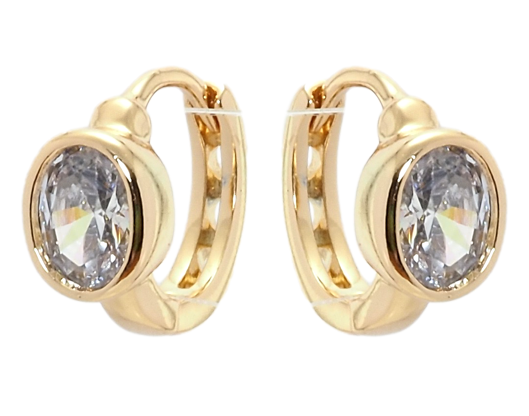 

Серьги Xuping Позолота 18K колечки "Фианиты"