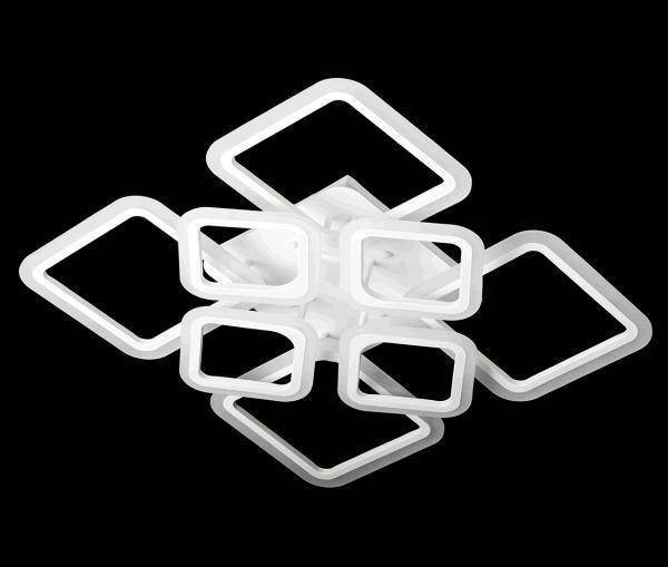 

Люстра светодиодная белые квадраты с пультом управления в зал, гостиную, холл SL-5331/4+4 WT DIMMER, Белый