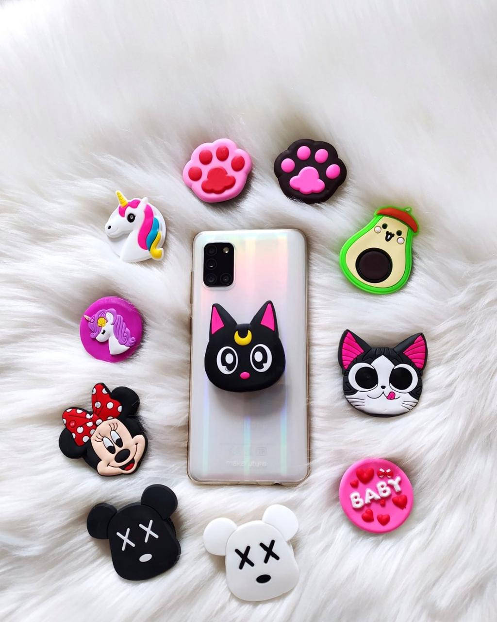 

Попсокет Popsockets 3D держатель, подставка для телефона кошка, Разные цвета