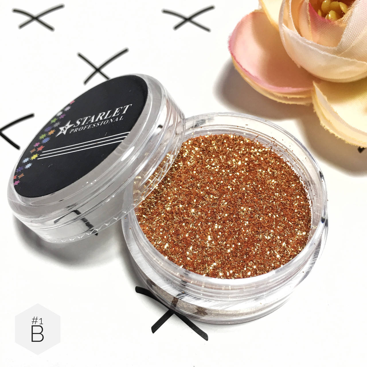 

Глиттер блестки для ногтей Starlet Professional (B) №01, Янтарный