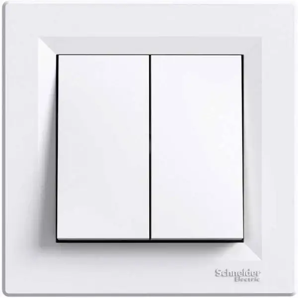 

Вимикач 2-клавішний білий вбудований ASFORA. SCHNEIDER ELECTRIC.