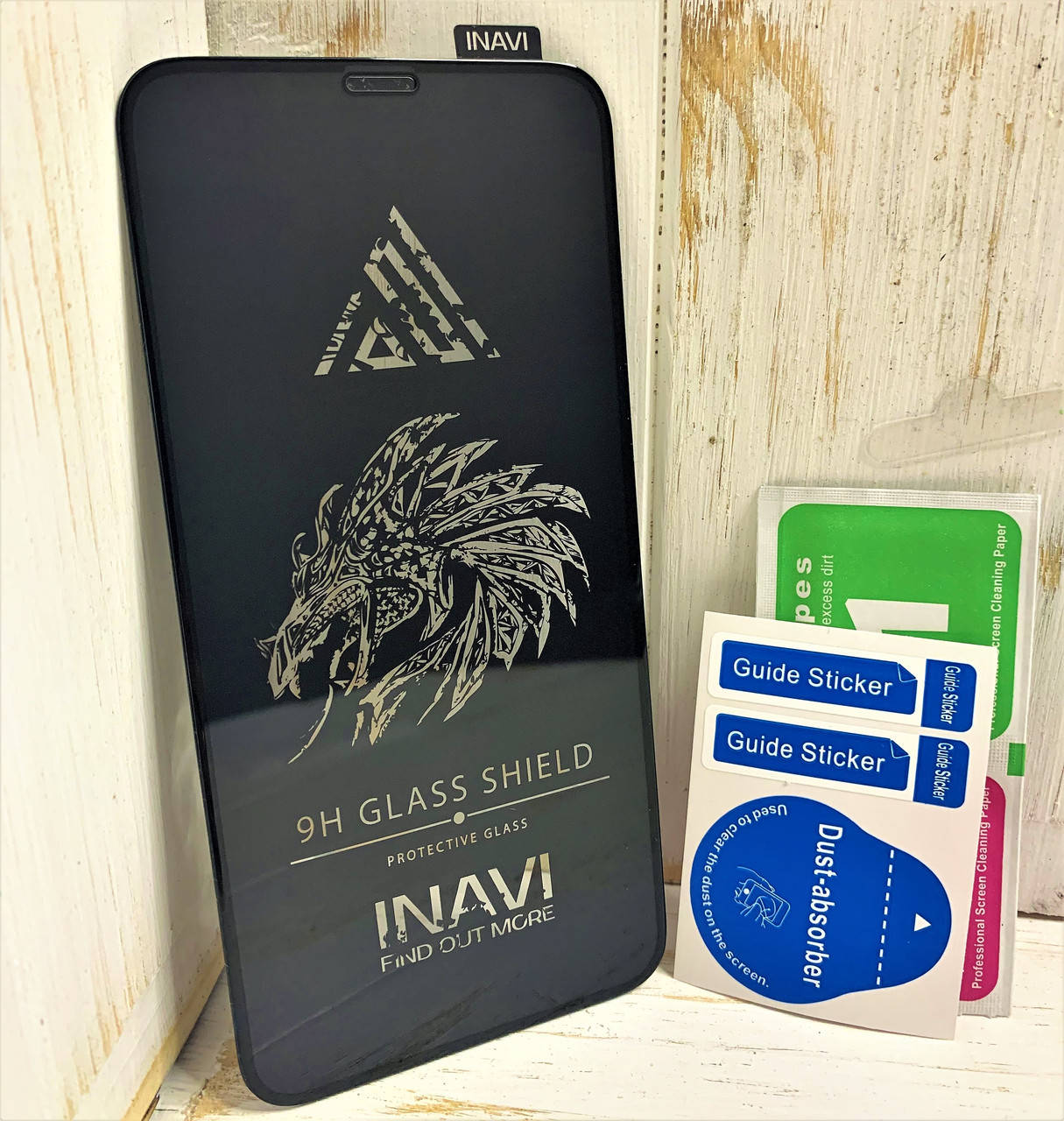 

Защитное стекло для iPhone X (10) Inavi чёрное, Прозрачный