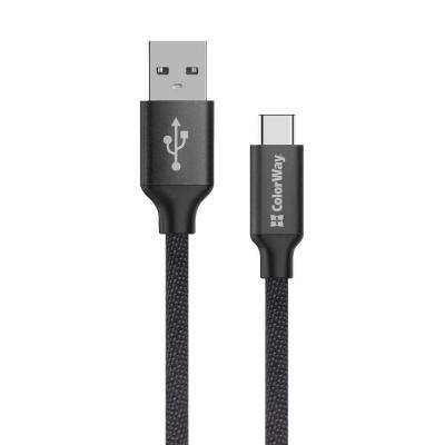 

Дата кабель USB 2.0 AM to Type-C 2.0m black ColorWay (CW-CBUC008-BK), Черный