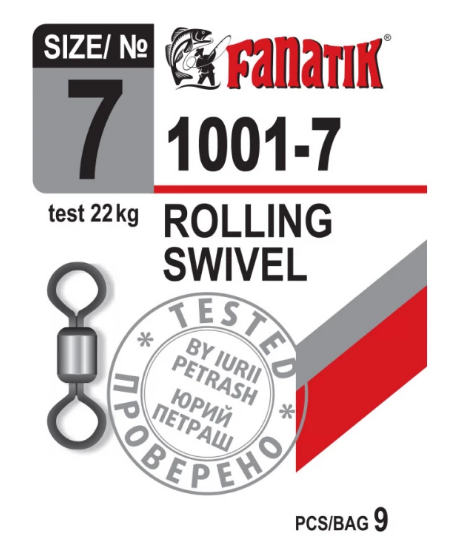 

Вертлюг FANATIK 1001-7 ( тест 22 кг )