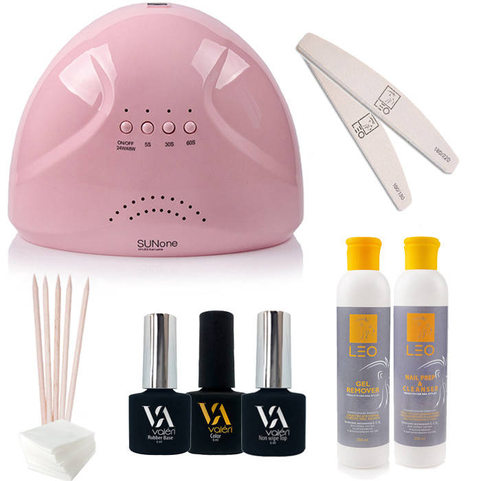 

Стартовый набор Valeri "Standart SunOne" + лампа для маникюра Sun One 48W Pink