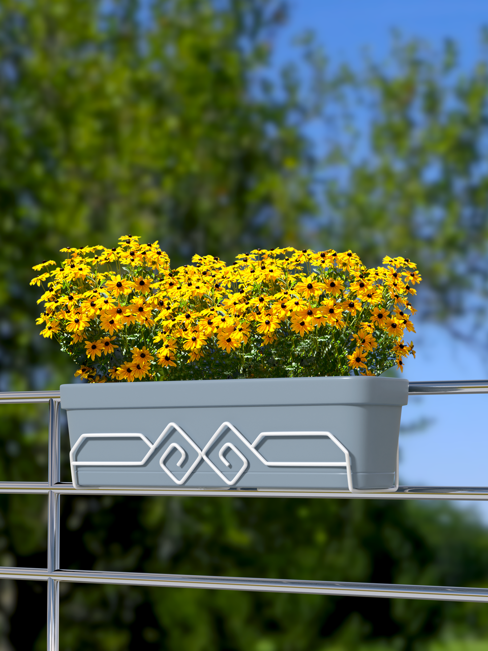 

Балконная подставка для цветов и вазонов белая